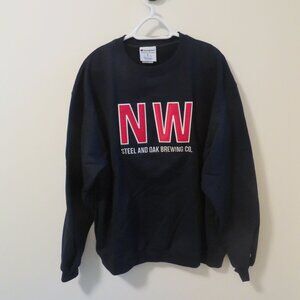 CHAMPION Embroidered Steel & Oak Brewery Crew Neck Sweatshirt. Like New. XL.